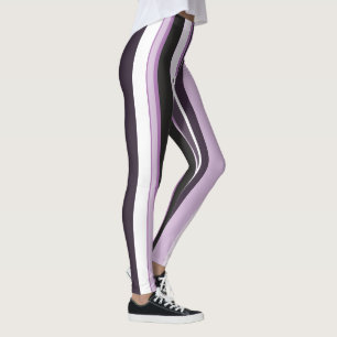 Legging Lilás Eficaz Listras Verticais Contemporâneas