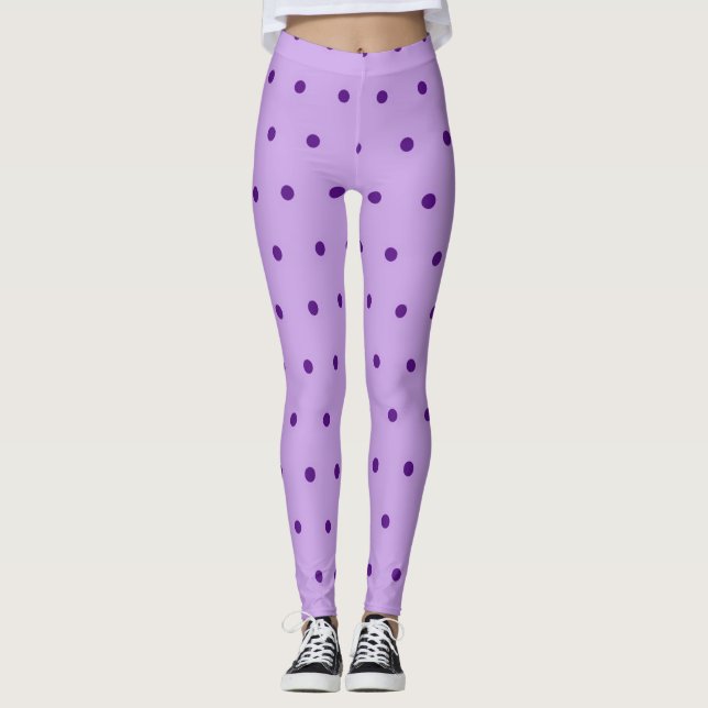Legging Lilás Roxo Lavanda Delicioso de Bolinhas  (Frente)