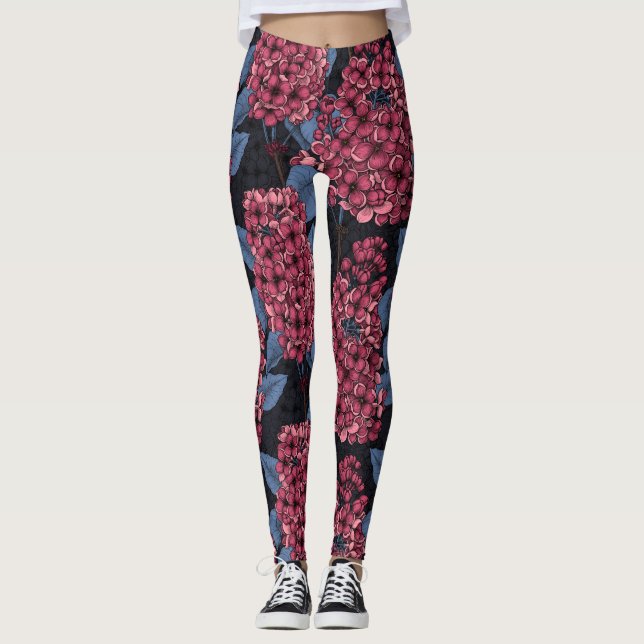 Legging Lilás vermelho em azul escuro (Frente)
