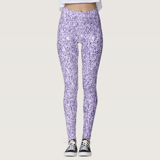 Legging Lilás violeta roxo brilho lantejoulas falsos (Frente)