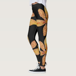 Legging Lily de Blackberry, com manchas laranja claras, a