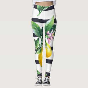 Legging Limão Branch: Citrus Watercolor Bliss