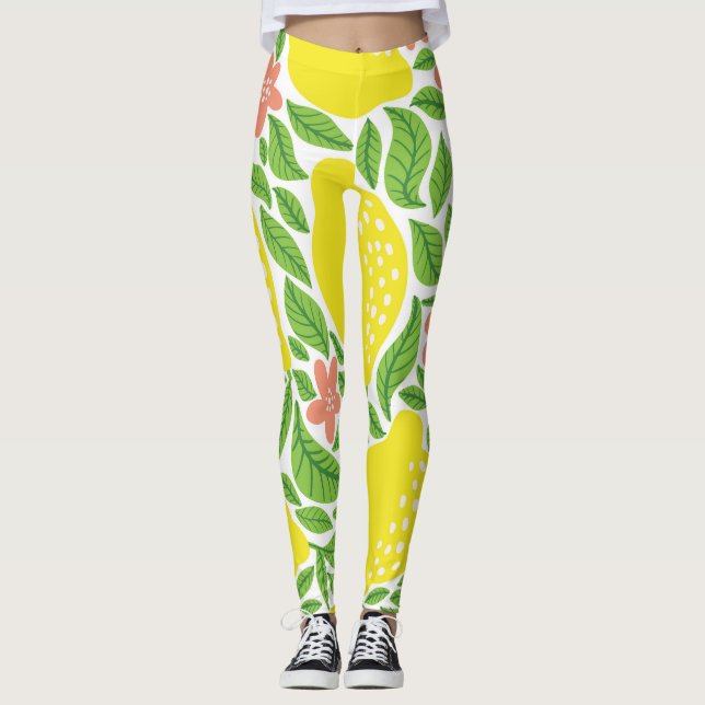 Legging Limão Citrus Summer Vintage Patterno (Frente)