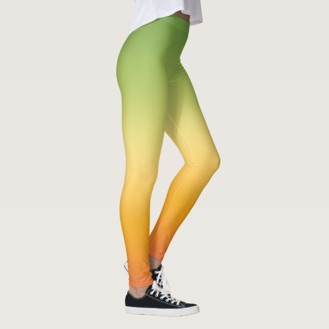 Legging Limão de limão-laranja-verde-tropical de Verão (Direita)