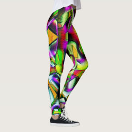 Legging Limão de recortes retorcidos coloridos, arranhões 