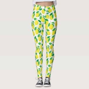 Legging Limões e padrão das folhas