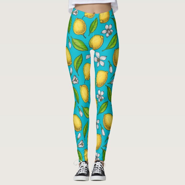 Legging Limões em azul (Frente)