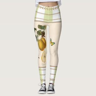 Legging Limões em caneleiras verde-maçã das listras