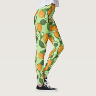 Legging Limões frescos na Fruta de citrinos do padrão do r