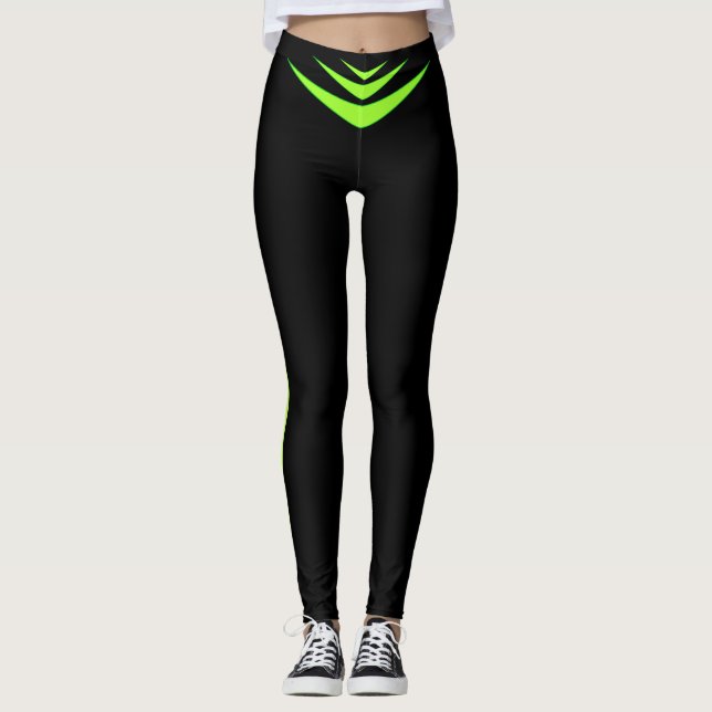 Legging Limon Verde Triplo Bumerangue em Preto (Frente)
