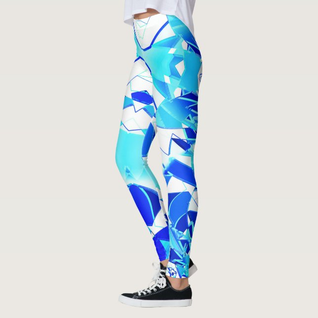 Legging Limpar recortes de imagem azuis retorcidos de form (Esquerda)