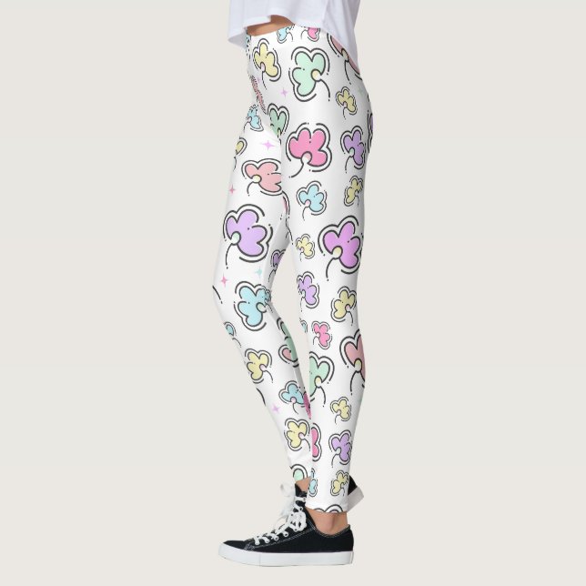 Legging Linda legenda de padrão floral (Esquerda)