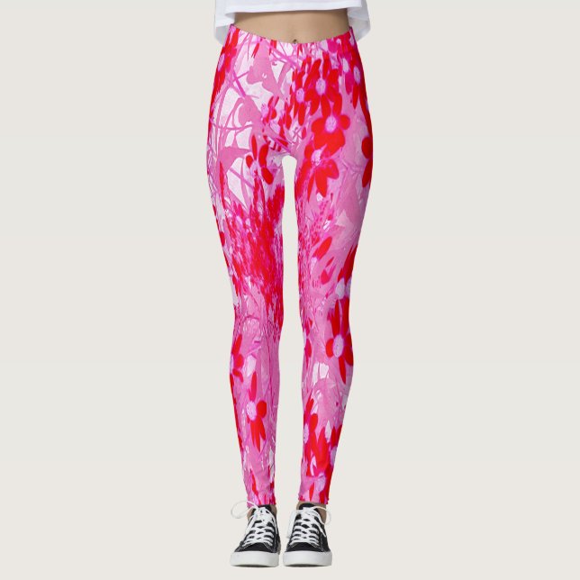 Legging Lindas Flores Vermelhas (Frente)