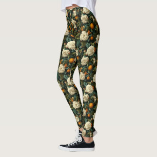 Legging Lindas Gardenias Florais Roupas Gravidez