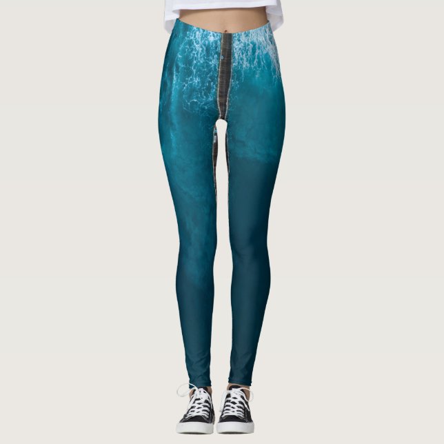 Legging Lindas ondas do oceano (Frente)