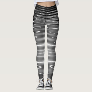 Legging Lindas reflexões de água ondulada Abstrato