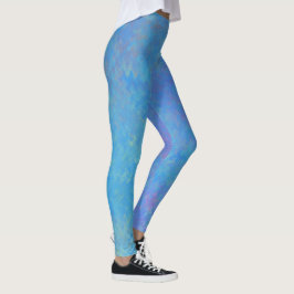 Legging Lindo padrão de mármore azul cerúleo