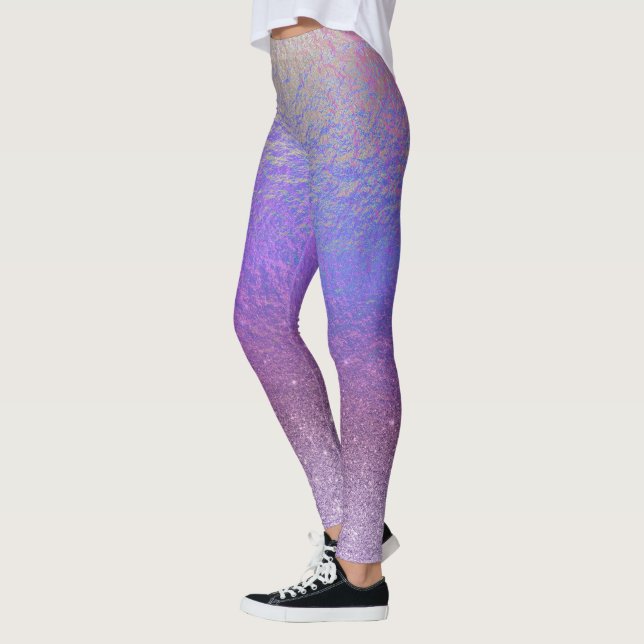 Legging Lindo Roxo Ombre com Brilho Iridescente (Esquerda)