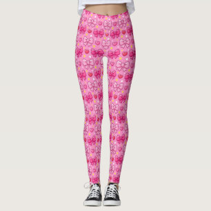 Legging Lindos Arcos Rosa Kawaii Feminino