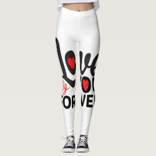 Legging Lindos dias de os namorados vermelhos e brancos