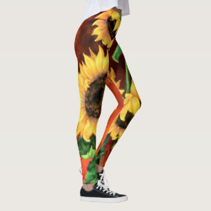 Legging Lindos Três Girassóis - Pintura de Arte Maravilh