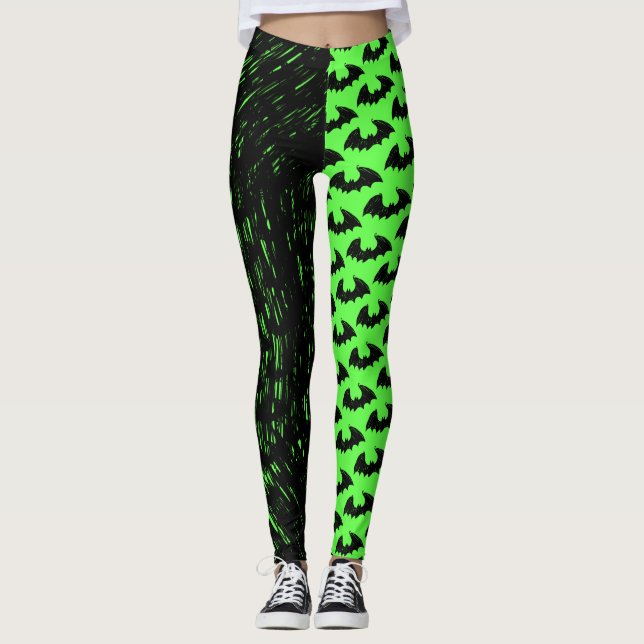 Legging Lineart de morcegos e Góticos - Leggens verdes (Frente)