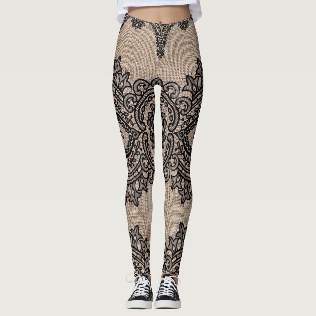 Legging Linen e renda (Frente)