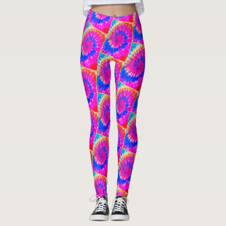 Legging Linha espiral de Ylw das caneleiras de TieDye