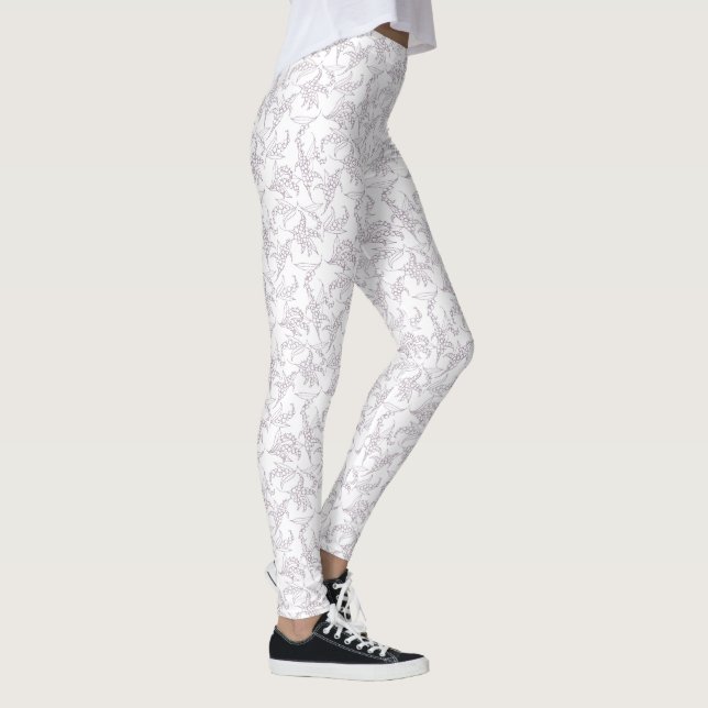 Legging Linha Floral Mauve and White Lily-of-the-Valley (Direita)