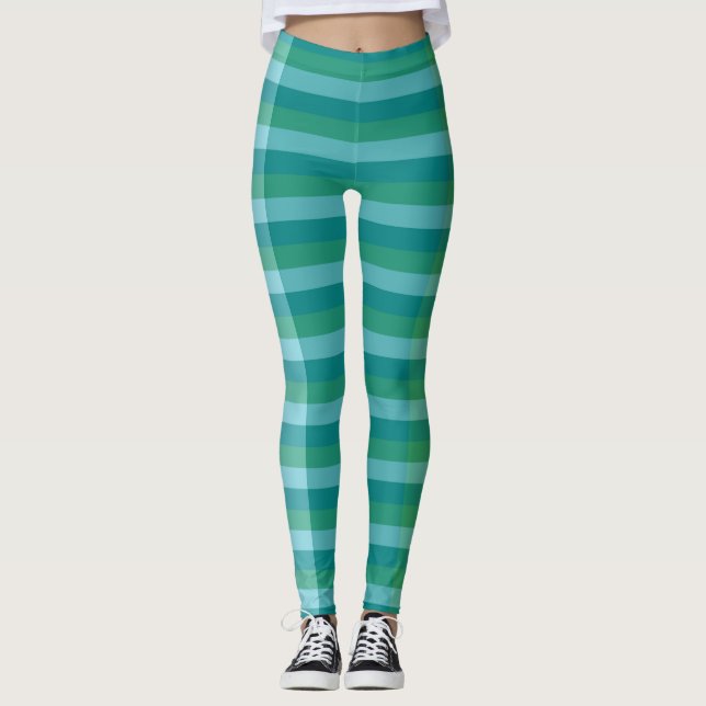 Legging Linha Tanager Turquesa, Azul Teal e Verde Kelly (Frente)