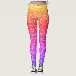 Legging Linhagens brancas geométricas em azul