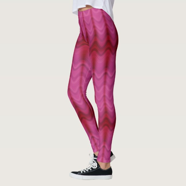 Legging Linhas Abstratas Cor-de-Rosa em Espiral (Esquerda)