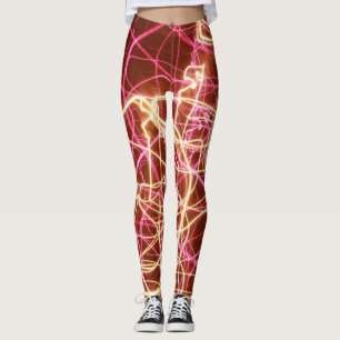 Legging linhas abstrato florescentes