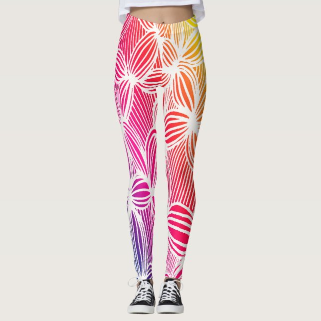 Legging Linhas arco-íris curvas (Frente)