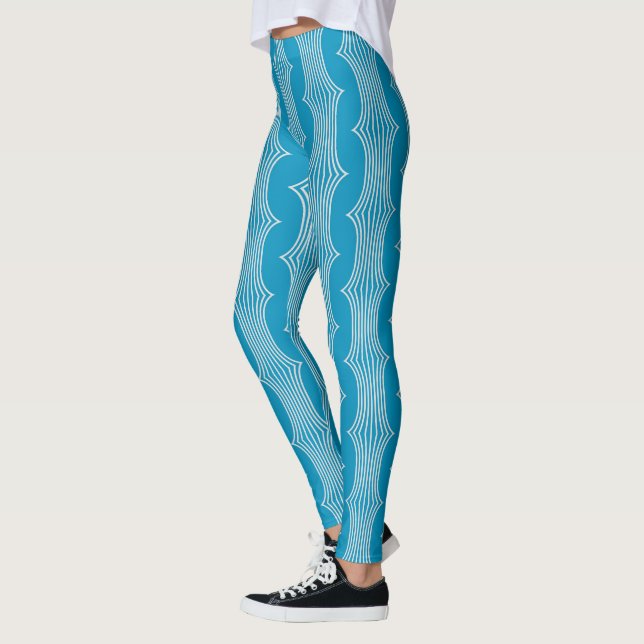 Legging Linhas brancas Abstrato retrorreflectoras no padrã (Esquerda)