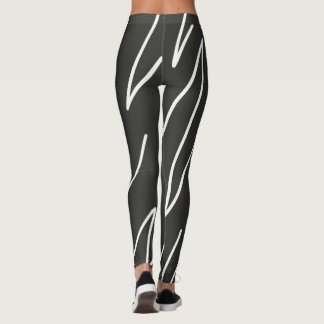 Legging Linhas Brancas do Minimalismo de abstrato Art