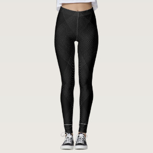Legging Linhas brancas geométricas retangulares em preto