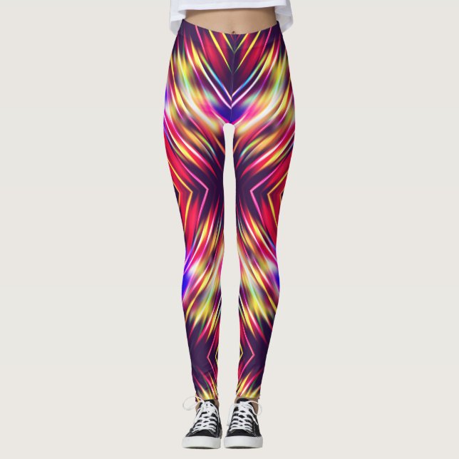 Legging Linhas coloridas abstratas (Frente)