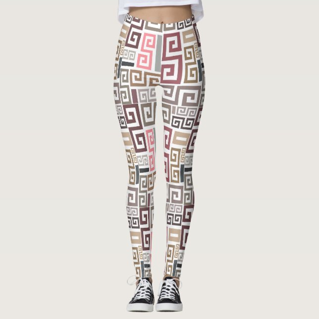 Legging linhas coloridas artísticas abstratas modernas (Frente)