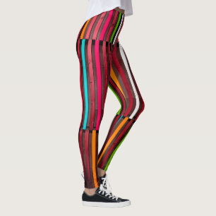 Legging Linhas Coloridas Madeira Azul Cor de laranja Diver