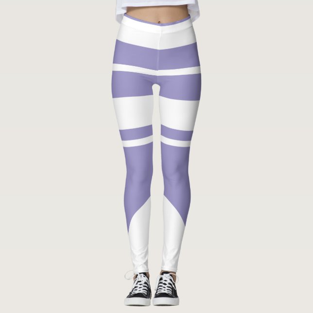 Legging Linhas de Abstrato de Arte Púrpura de Lavanda Páli (Frente)