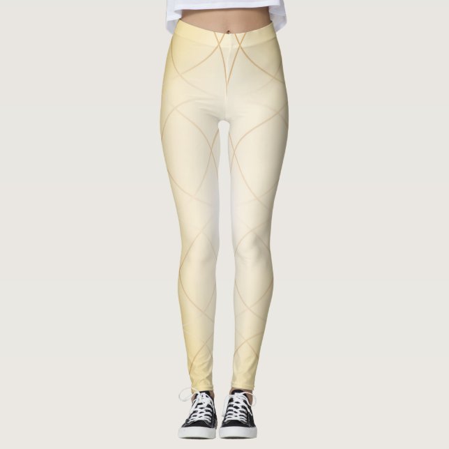 Legging Linhas de abstrato ouro (Frente)