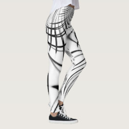 Legging Linhas de cinza cruzadas nos lembram desenhos de g