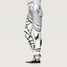 Legging Linhas de cinza cruzadas nos lembram desenhos de g