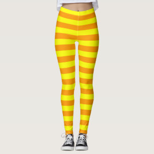 Legging Linhas de faixas laranja amarelas