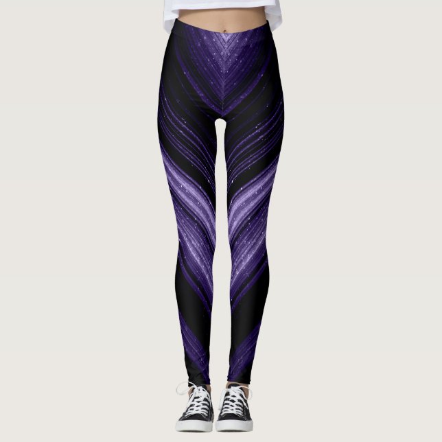 Legging Linhas de galáxias ultravioletas ultravioleta metá (Frente)
