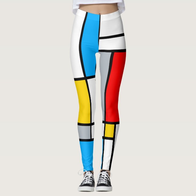Legging Linhas de hetero geométricas primárias (Frente)