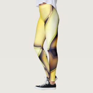 Legging Linhas de ouro lisas curvas sobre o bege queimado