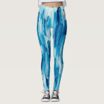 Legging Linhas de pinceladas frias azuis. Marinho de inver<br><div class="desc">Pernas de linhas náuticas de bruxos marinhos azuis.</div>