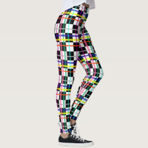 Legging Linhas de Xadrez multicoloridas verificadas Design